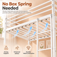 thumbnail image 5 of Miniyam Twin over Twin Metal Bunk Bed, Convertible to 2 Twin Beds with Guardrail, White, 5 of 7