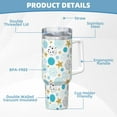 thumbnail image 5 of Fotbe Gold Stars Blue Dots Pattern Pattern 40oz Ice Bully With Handle And Straw Stainless Steel Vacuum Insulated Cup And 2 In 1 Straw Lid, 5 of 8
