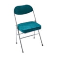 thumbnail image 2 of Lipstore Chaise Pliable Chaise de Bureau Dossier Portable Chaise de Lecture Siège Rembourré Réunion Bleu, 2 of 8