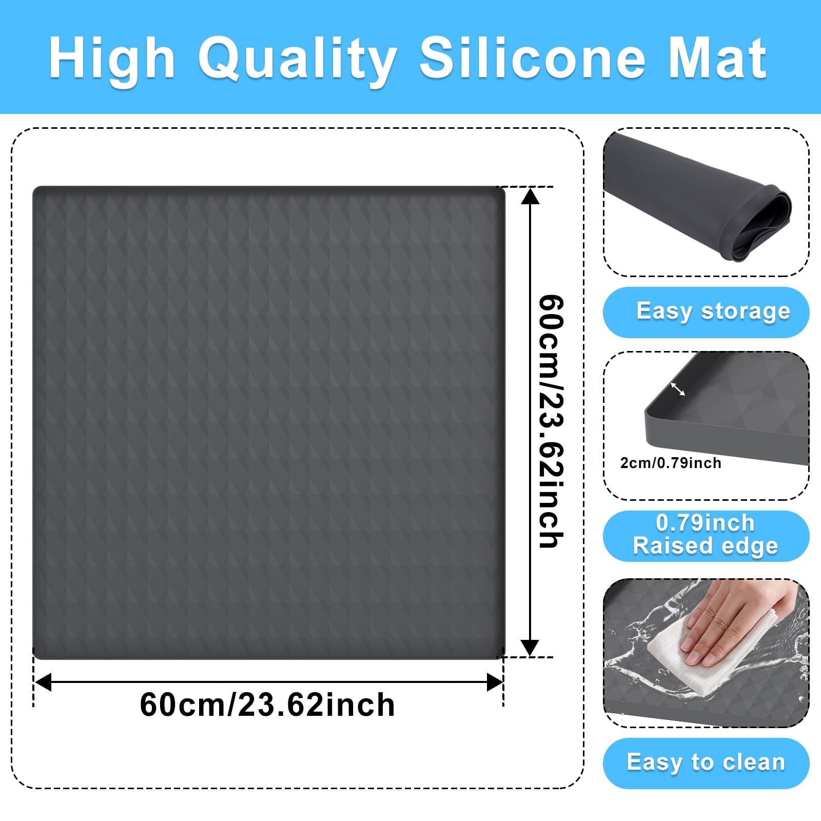 Mini Fridge Silicone Mat Waterproof Drip Tray Floor Protector For Appliances (asshown )