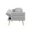 thumbnail image 6 of Newboti Furniture Modern Teddy Upholstered Accent Loveseat Sofa With Side Pocket,Folding Sleeper Sofa Bed With Foldable Armrest , Adjustable Backrest and Golden Metal Legs for Living Room,Grey BN.186, 6 of 12