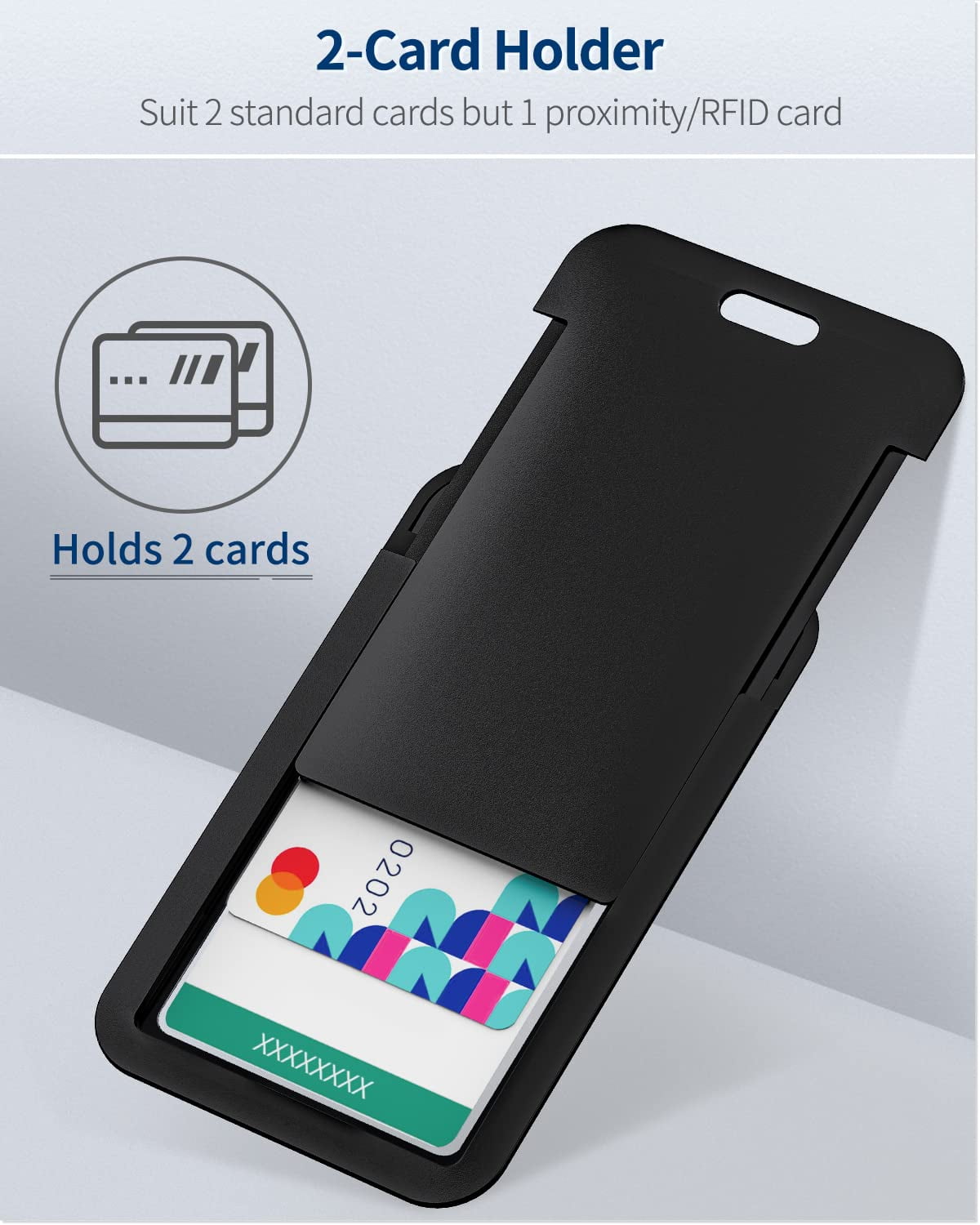 100 Pack Sliding Id Badge Holder Hard Black Vertical Plastic Card Case Protector Pouch With Clear Window For Office School Credit Cards Proximity Key Driver's Licenses And Passes