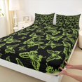 thumbnail image 3 of Homewish Teens Romantic Animal Twin Sheet Sets, Black Green Butterfly Moth Twin Fitted Sheet, Fashion Princess Style Flat Sheet, Breathable Home Decor, 3 Pieces, 3 of 7
