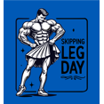 thumbnail image 2 of Body Builder Skipping Leg Day Adult Blue Long Sleeve Hoodie-Medium, 2 of 3