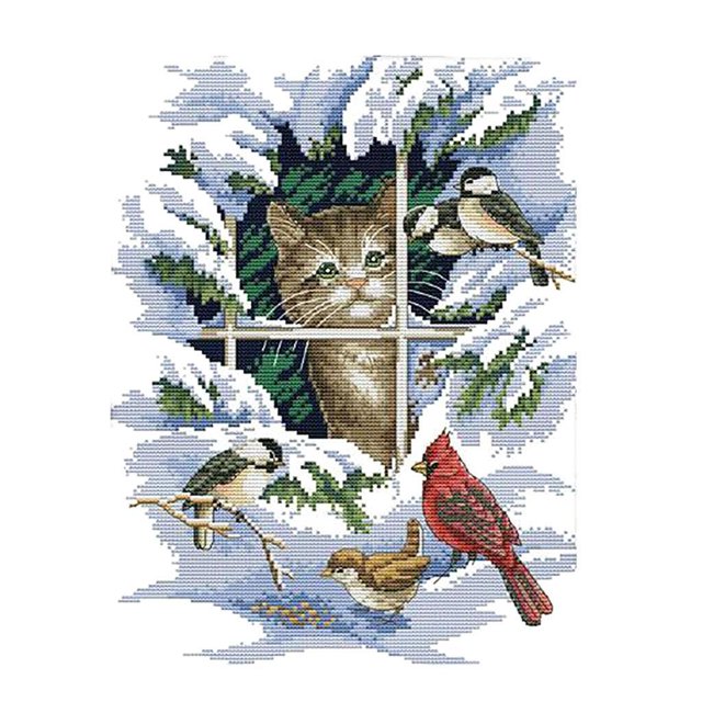de con Patrón para Principiantes, Juego de Puntadas, de para Adultos, Artesanía Hecha a Mano Perfecta, Gran Regalo 14CT 30x37cm Gloria Kits de punto de cruz estampado