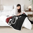 thumbnail image 4 of Manfei Red Rose Floral Throw Blanket for Couch 30x40 for Girls, Black and White Plush Blanket, Butterfly Print Fleece Throw, Breathable Room Decor, 4 of 8