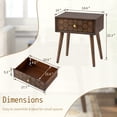 thumbnail image 5 of COSIEST Mid-Century 1-Drawer Nightstand Brown Modern MDF Bedside Table Wood Accent End Table, for Bedroom, Living Room, 5 of 7