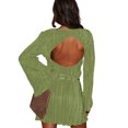 thumbnail image 3 of ZAXARRA Nouvelle Robe de Soirée de Style Élégant Manches Longues Col Rond une Ligne Mini Robe de Soirée Robe de Soirée, 3 of 6