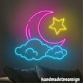 thumbnail image 2 of Handmadetneonsign Moon And Stars Neon Sign, Star Wall Art Decor, Moon Neon Sign, Bedroom Wall Decor 65009, 2 of 5