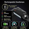 thumbnail image 5 of 4 - Pack Rechargeable Headlamps with Motion Sensor - 230 Wide Beam 5 Modes USB - C Waterproof for Camping, 5 of 5
