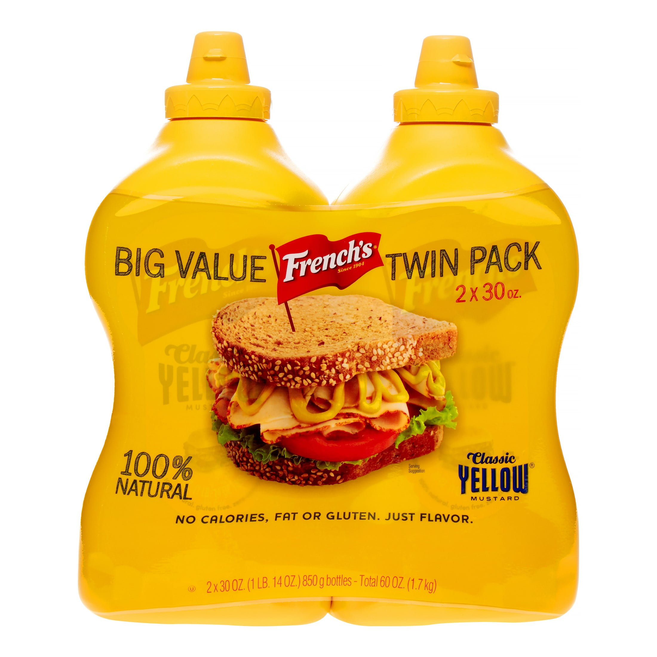 French's Spicy Brown Mustard 100 Natural, 12.0 OZ