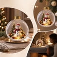 thumbnail image 6 of PYURTEP Christmas Ball Ornaments, Clear Light‑Up Hanging Ornament with 3D Inside Scene Snowman, Decorative Ball for Xmas Tree Christmas Decor Gift, 6 of 8