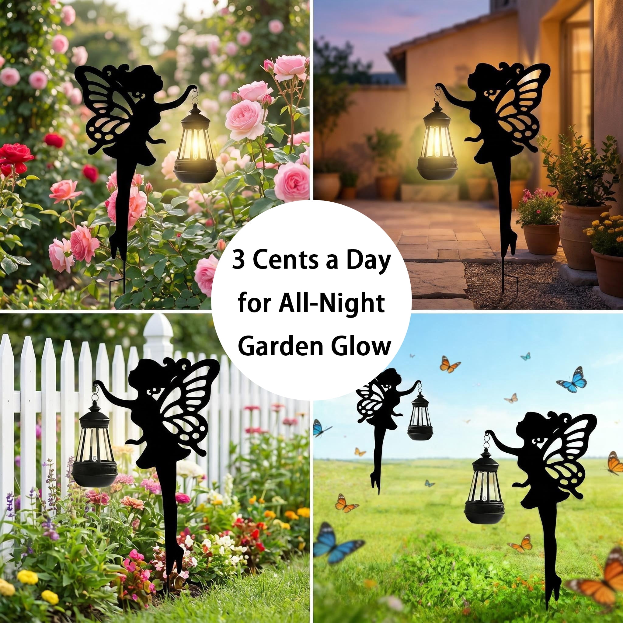 Solar  Outdoor Lights with Fairies,for Outdoor Decor Patio decor, Weatherproof Solar Light 2PCAK