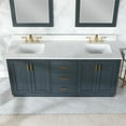 thumbnail image 5 of Gazsi 72" Double Bathroom Vanity Set in Charcoal Blue with Grain White Composite Stone Countertop with Mirror, 5 of 9