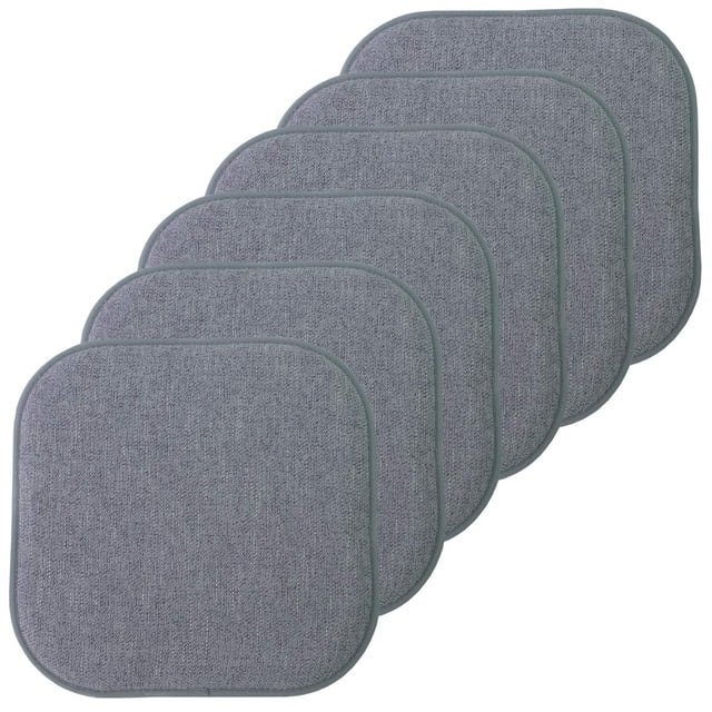 Cojín para silla Sweet Home Collection, espuma viscoelástica, paquete de 6 unidades, azul/gris