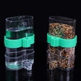 thumbnail image 1 of [Paquete de 2] Dispensador automático de agua para pájaros para jaula, dispensador transparente para pájaros, alimentador de alimentos, alimentador de frutas y verduras de plástico, 1 of 5
