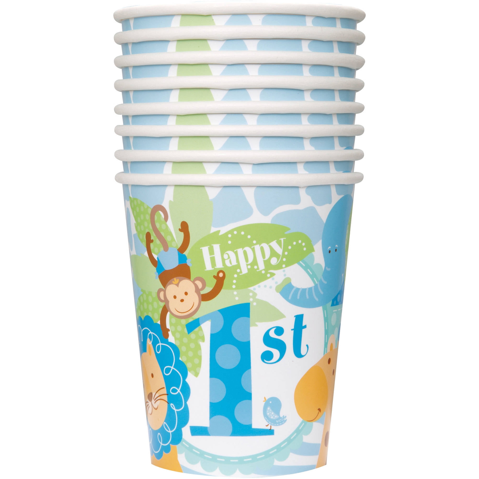 9oz Paper Blue Safari 1st Birthday Cups, 8ct - Walmart.com