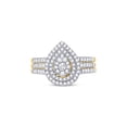thumbnail image 2 of FB Jewels 14kt Yellow Gold Round Diamond Cluster Bridal Wedding Ring Band Set 3/4 Cttw, 2 of 4