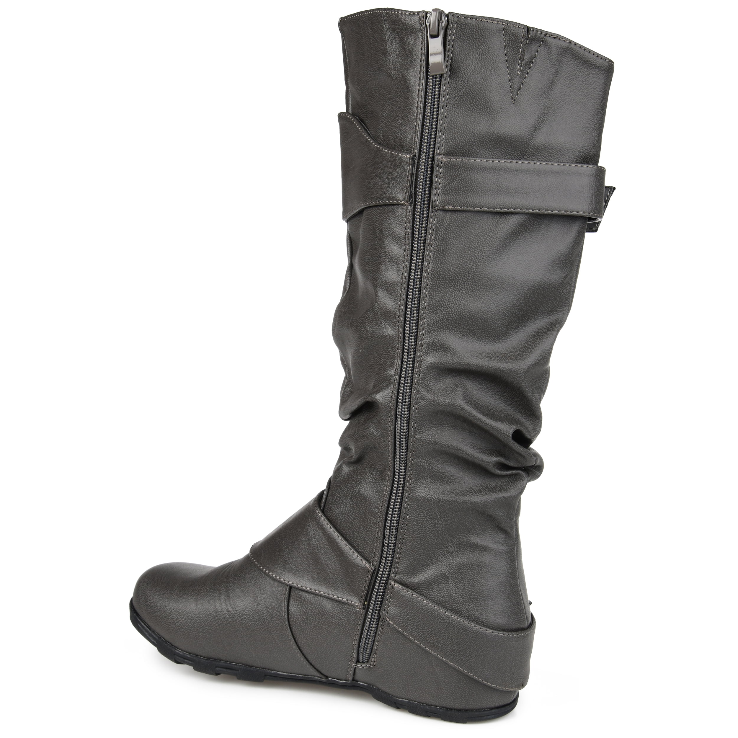 Journee Womens Paris Wide Calf Hidden Wedge Riding Boots