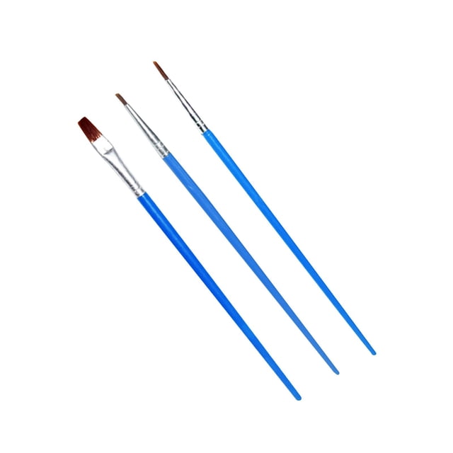 Juego de pinceles de pintura 3x para pintura acrílica de pelo de nailon con mango largo perfecl