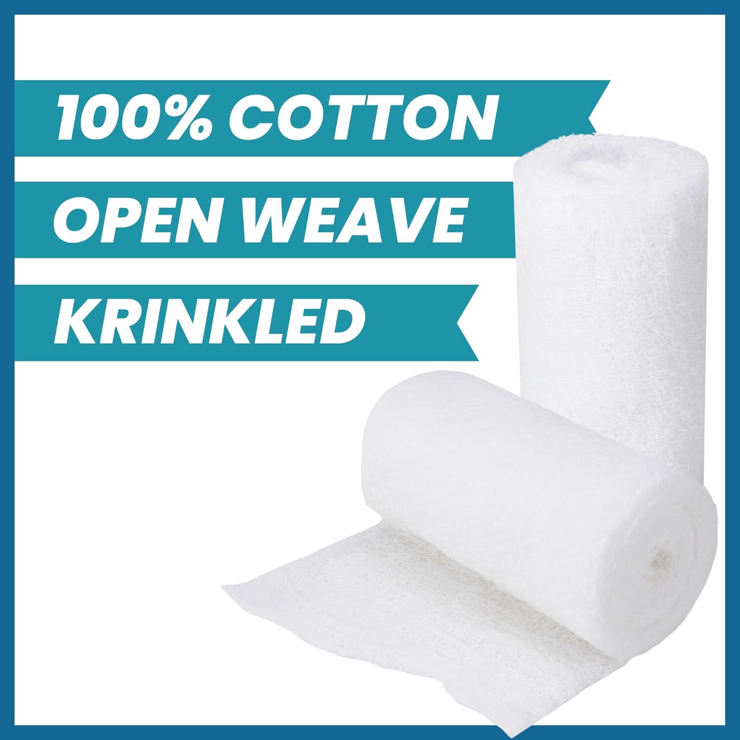 Kerlix Type Gauze Rolls - 4.5” x 4.1 Yards Rolls, 100% Cotton Wound Dressing Wraps, 6 Ply Weaved Bandage Gauzes, Highly Absorbent First Aid Gauzes, 100 Count