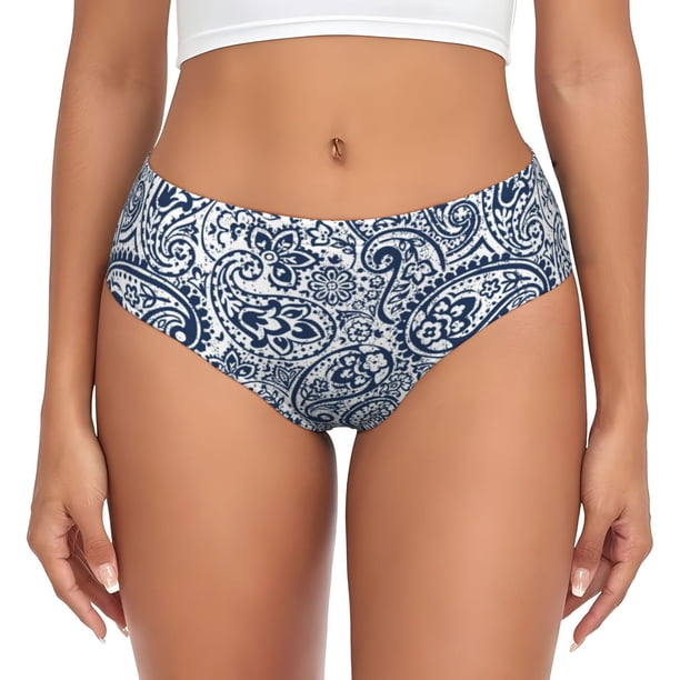 Fotbe Paisley4 Calzones Estampados para Mujer – Ropa Interior de Algodón, Cómoda, Suave y Elástica-Small