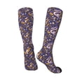 thumbnail image 4 of Daiia Sports Socks Snake And Floral Printed Novelty Crew Socks for Men Women Knee High Socks Cotton Socks Soft & Breathable Support Unisex Socks, 4 of 9