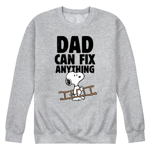 Peanuts - Snoopy Dad Can Fix It - Men's Crew Neck Fleece Pullover
