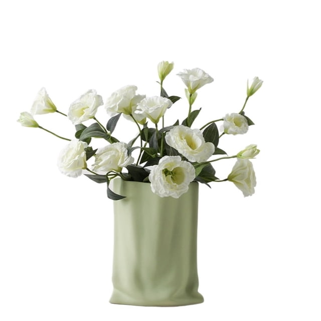 Florero de cerámica, arreglo floral for el hogar y la sala de estar, decoración de mesa del porche