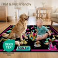 thumbnail image 4 of ODIKA 6'x9' Ultra-Soft Area Rug, Guitar Music Notes Modern Rock With Hip Hop Graffiti Accents None Washable, Bare feet friendly, Silk-Touch for Guest Room, Bedroom, 4 of 7