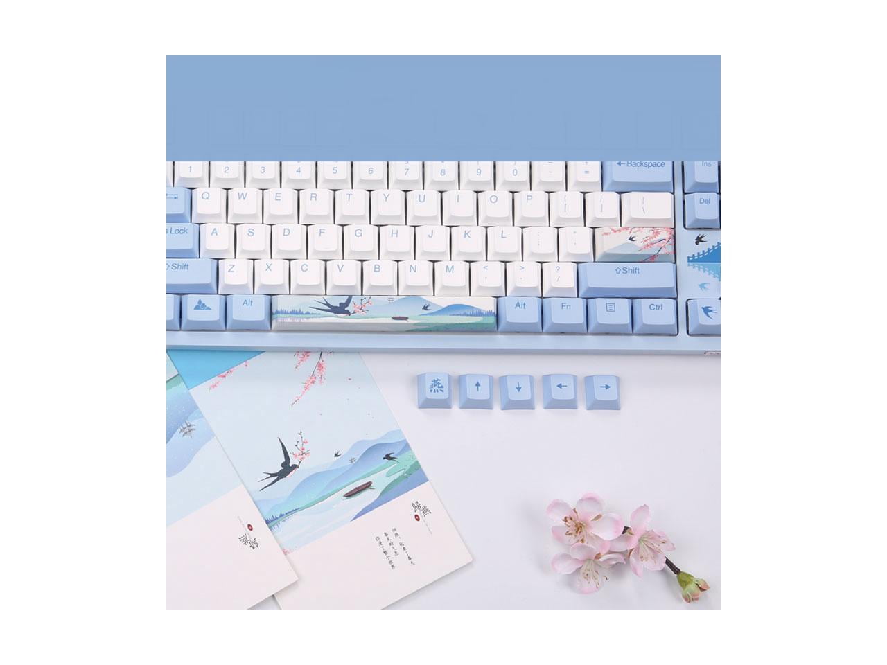 Dareu A87 Spring Swallow Theme 87 Keys Compact Layout Mechanical Gaming Keyboard, Cherry MX Brown Switch, PBT Keycaps