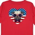 thumbnail image 4 of Inktastic Pug Dog Patriotic US Flag Heart Boys or Girls Long Sleeve Toddler T-Shirt, 4 of 5