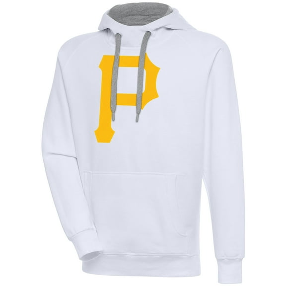 Men's Antigua White Pittsburgh Pirates Victory Pullover Team Logo Hoodie