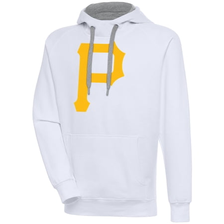 Men s Antigua White Pittsburgh Pirates Victory Pullover Team Logo Hoodie