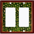 thumbnail image 6 of Metal Light Switch Plate Cover Elegant Starry Night Maroon Green Frame FRA028, 6 of 13