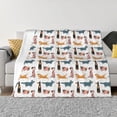 thumbnail image 1 of Cauagu Dogs Pug Pattern Fleece Throw Blanket, Horizontal Fleece Bedding Home Decor for Couch & Bed All Season Use-60"x50", 1 of 6