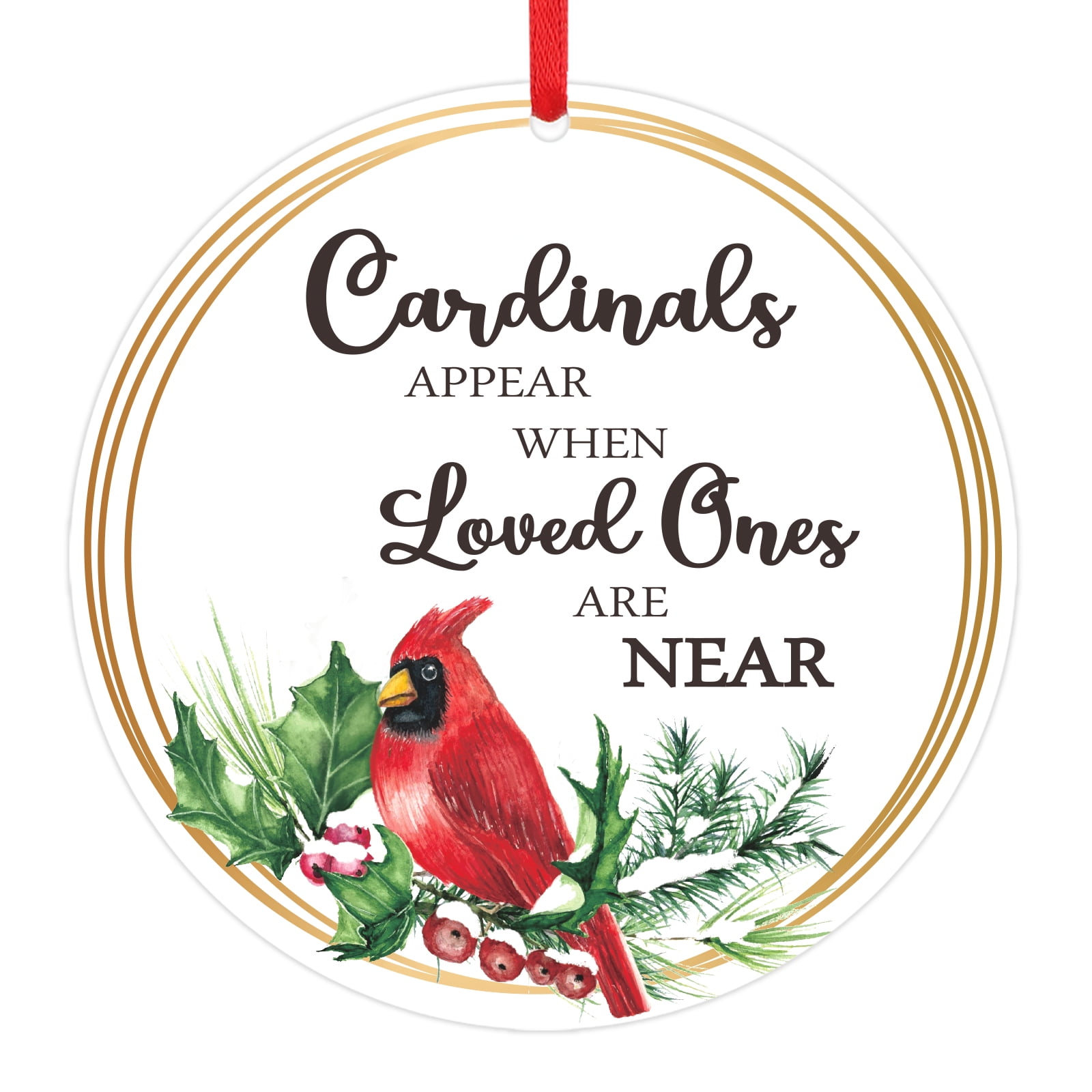 When a Cardinal Appears It's a Visitor from Heaven Ornaments 3 Red Cardinal Christmas Tree Ornaments Decorations Sympathy Gifts for Families Friends Hohomark Memorial Christmas Ornaments