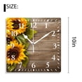 thumbnail image 2 of 10 Inch Wall Clock Battery Operated Silent Clock Decorative for Office, Kitchen, Outdoor, Living Room，Old Wooden Background with Sunflowers Beautiful Drawing, 2 of 4