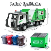 JBeeCtrl Garbage Truck Toys for Boys 3-5 with Lights & Sounds Trash Truck Toys for 2 3 4 5 Years Old Boys with Trash Can Lifter and Dumping Birthday Christmas Birthday Gift for Boys 2 3 4 5 Years Old