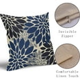 thumbnail image 4 of Navy Blue Black Pillow Covers 16x16 Set of 2 Modern Dahlia Floral Decorative Outdoor Pillowcases Geometric Art Flower Farmhouse Throw Cushion Case Decor for Couch Sofa Bed, 4 of 6