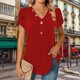 thumbnail image 3 of Gibobby Blusa Sexy Cuello en V Tops manga pétalo para mujer, camisas manga corta con cuello en V sólido, camisetas informales verano, blusas holga(Rojo,G), 3 of 5