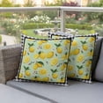 thumbnail image 3 of Summer Lemons Outdoor Pillow Covers Pack of 2 Farm Yellow Fruits Flowers Green Black Plaid Waterproof Throw Pillow Covers Decorative Cushion Cases for Patio Garden Tent Balcony Couch 20x20 inch, 3 of 9