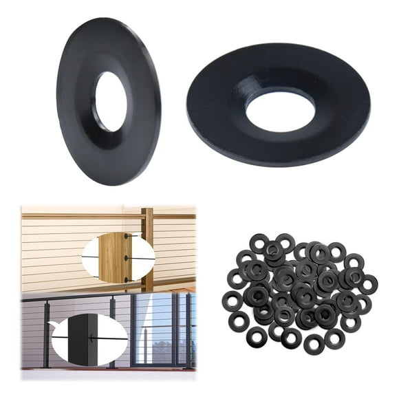 Muzata 40Pack Cable Railing Kit Black Protector Sleeve Adhesive Grommet Protective For 1/8"" 5/32"" 3/16"" Wire Rope Wood Metal Posts T316 Stainless Steel Cable Deck Stair Railing Cr91 Cp2