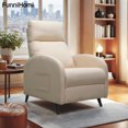 thumbnail image 2 of FunniHomi Recliner Chair Small Recliner Adjustable Reclining Chair Single Sofa with Padded Seat Backrest for Living Room Bedroom, Beige, 2 of 7