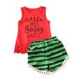 thumbnail image 1 of Wsevypo Baby Girls Sleeveless O-neck Watermelon Tops +Shorts Pants Outfit Set, 1 of 5