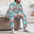 thumbnail image 5 of Mens Pajamas Set, pink SUV car flower Button-Down Pajamas for Men Long Sleeve Mens Sleepwear Lounge Pjs Set, 5 of 5