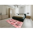 thumbnail image 4 of Ahgly Company Indoor Round Patterned Deep Rose Pink Area Rugs, 8' Round, 4 of 6