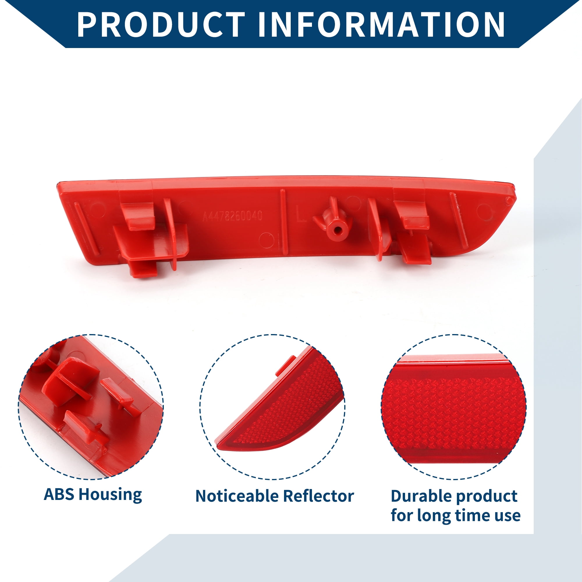 Unique Bargains Bumper Reflector for Mercedes-Benz Metris 2016-2023 Rear Left