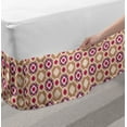 thumbnail image 2 of Azulejo Bed Skirt, Floral Theme Abstract Flowers Pattern with Portuguese Style, Elastic Bedskirt Dust Ruffle Wrap Around for Bedding Decor, 4 Sizes, Blush Camel, by Ambesonne, 2 of 2