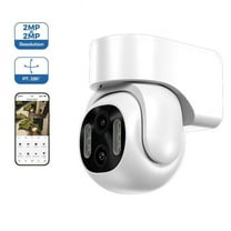 Outdoor PTZ Surveillance Camera for Home Security, App Remoted Control, Motion Detection, Smart Voice Assistant, Night Vision, IP 65 Weatherproof, Two Way Talk, Up to 128 GB Sd Card and Cloud